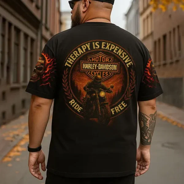 Harley Davidson Therapy Is Expensive Ride Free T-shirt