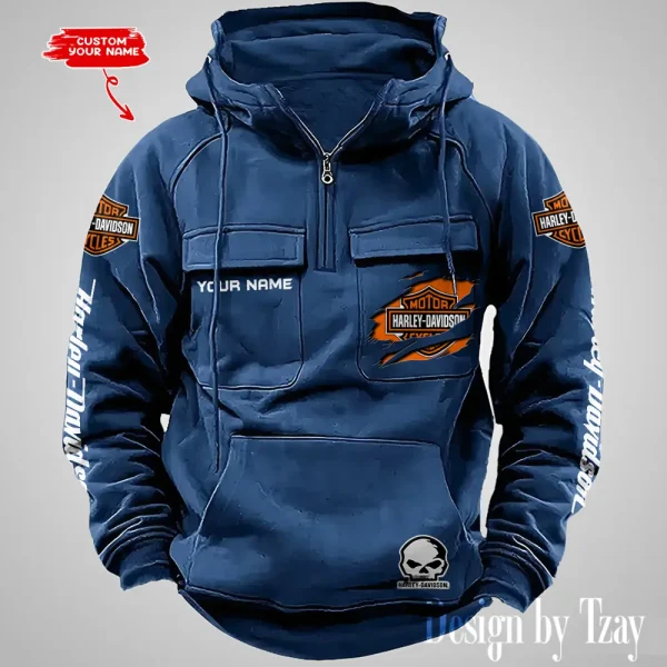 Harley Davidson Half Zipper Men's Tactical Hoodies VDVMHD082 - Image 2