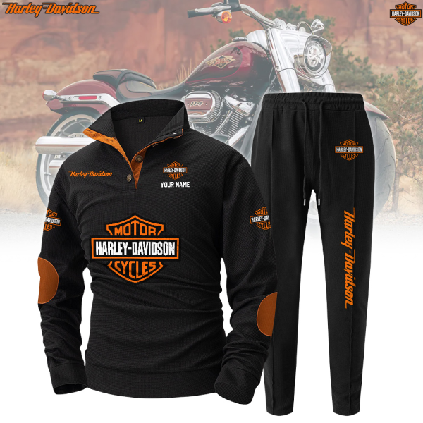 Harley Davidson Waffle Knit Pullover And Joggers Set VLLNVM03300Hl