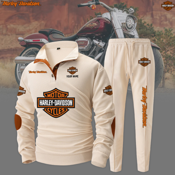 Harley Davidson Waffle Knit Pullover And Joggers Set VLLNVM03300Hl