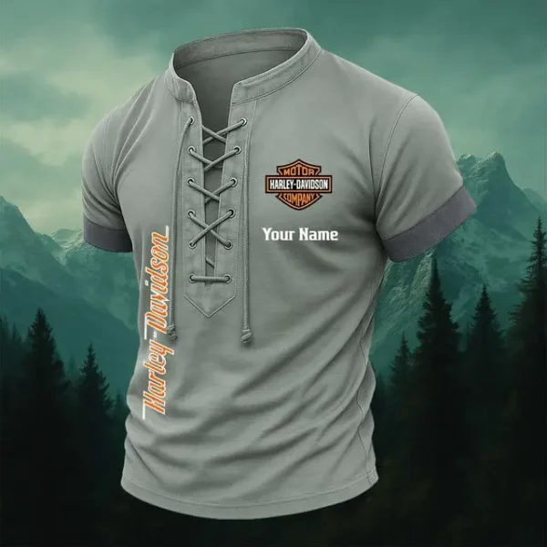 Harley Davidson Retro Summer Men's Tops Casual Short Sleeve