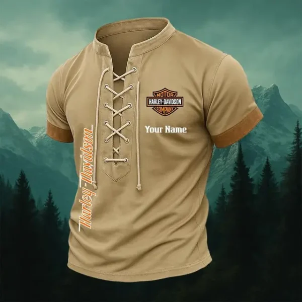 Harley Davidson Retro Summer Men's Tops Casual Short Sleeve