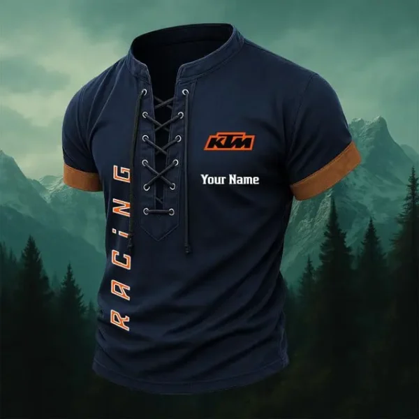 KTM Retro Summer Men's Tops Casual Short Sleeve