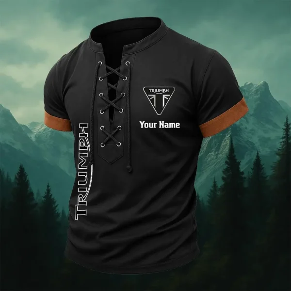 Triumph Retro Summer Men's Tops Casual Short Sleeve