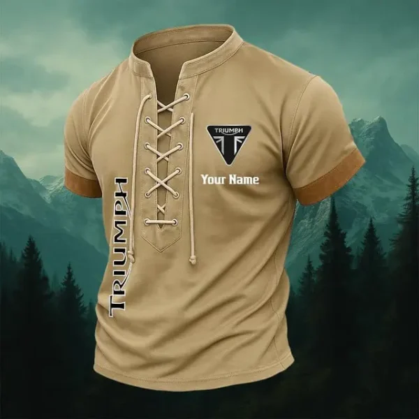 Triumph Retro Summer Men's Tops Casual Short Sleeve