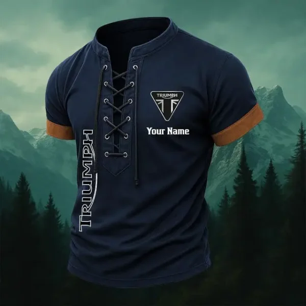 Triumph Retro Summer Men's Tops Casual Short Sleeve