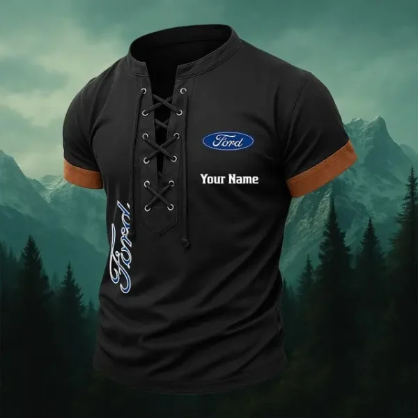 Ford Summer Men's Tops Casual Short Sleeve
