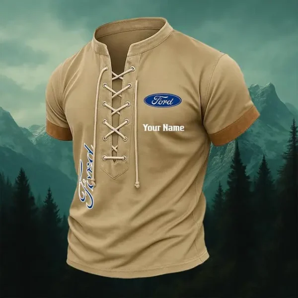 Ford Summer Men's Tops Casual Short Sleeve