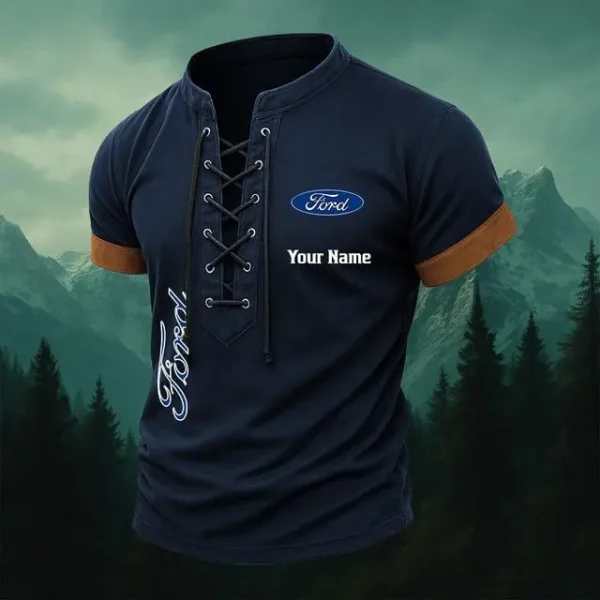 Ford Summer Men's Tops Casual Short Sleeve