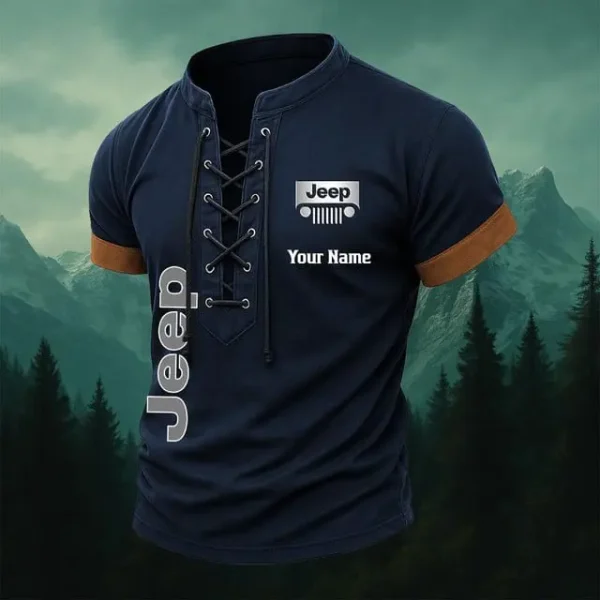 Jeep Summer Men's Tops Casual Short Sleeve
