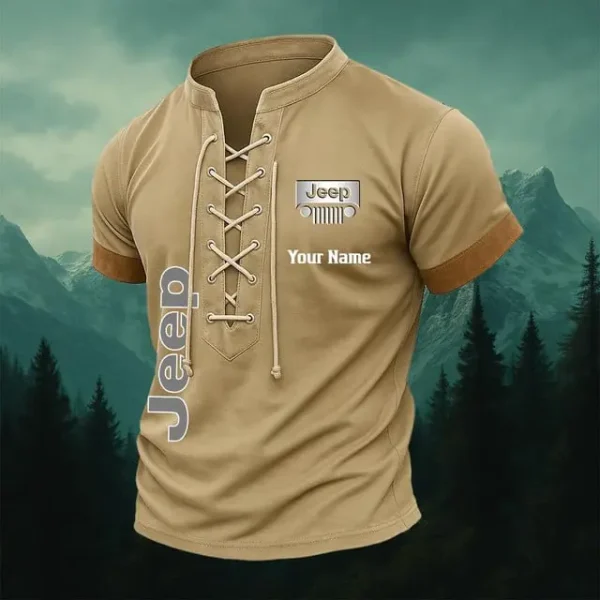 Jeep Summer Men's Tops Casual Short Sleeve