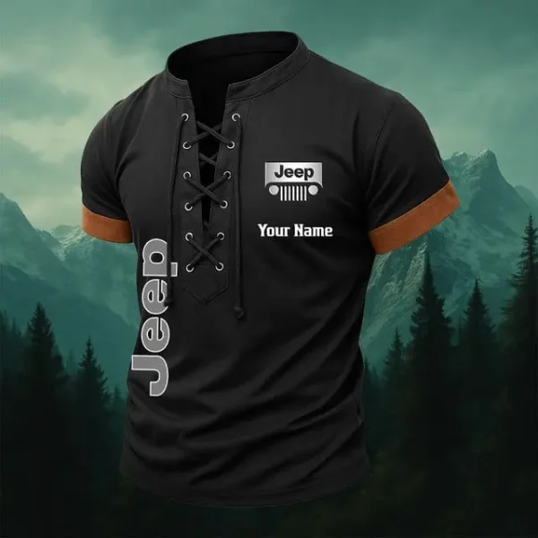 Jeep Summer Men's Tops Casual Short Sleeve