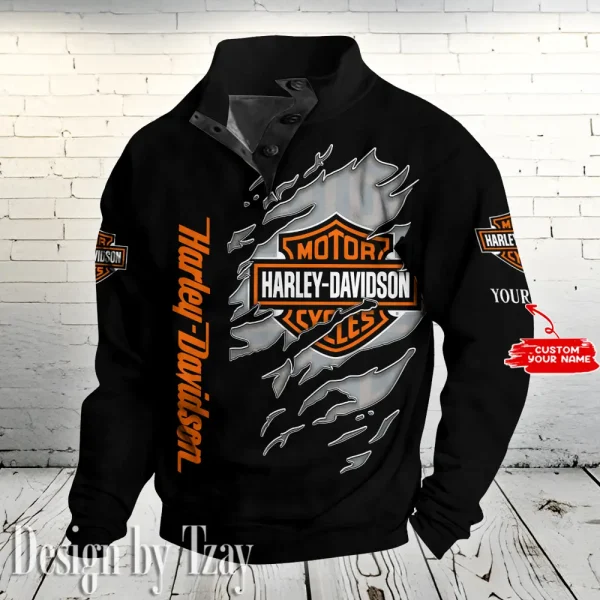 Harley Davidson Colorful Stand Collar Sweatshirt VDSPS206