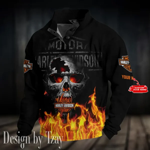 Harley Davidson Colorful Stand Collar Sweatshirt VDSPS213
