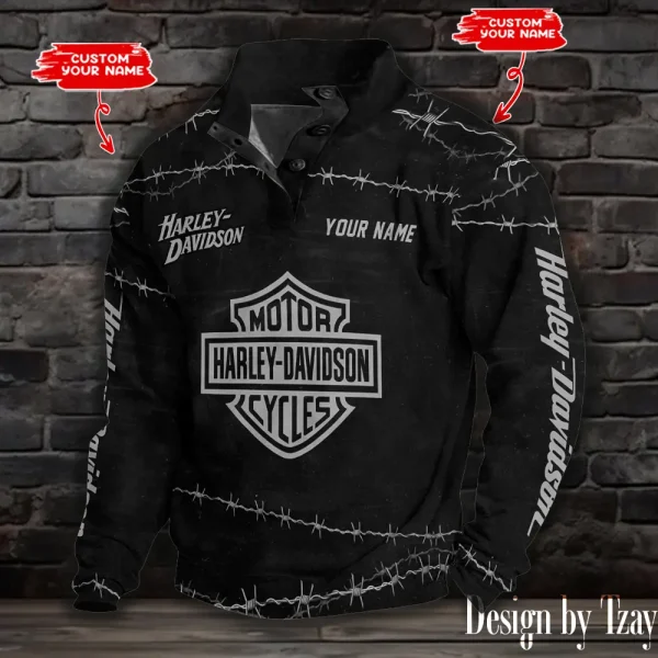 Harley Davidson Colorful Stand Collar Sweatshirt VDSPS215