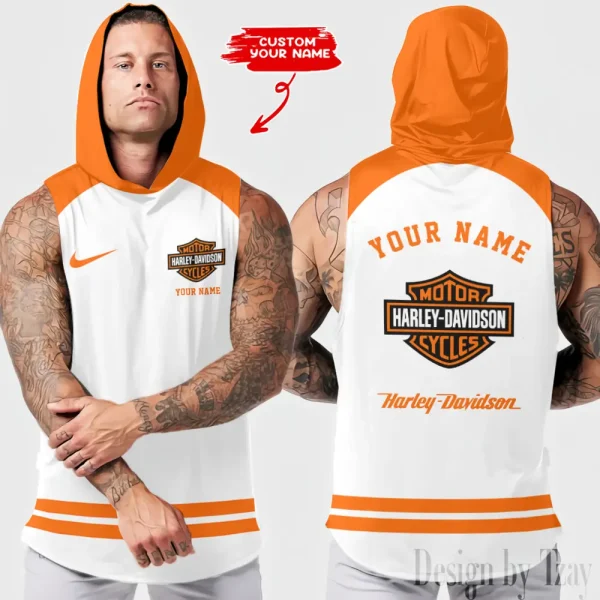 Harley Davidson Men Workout Hooded Tank Top VDHTT011