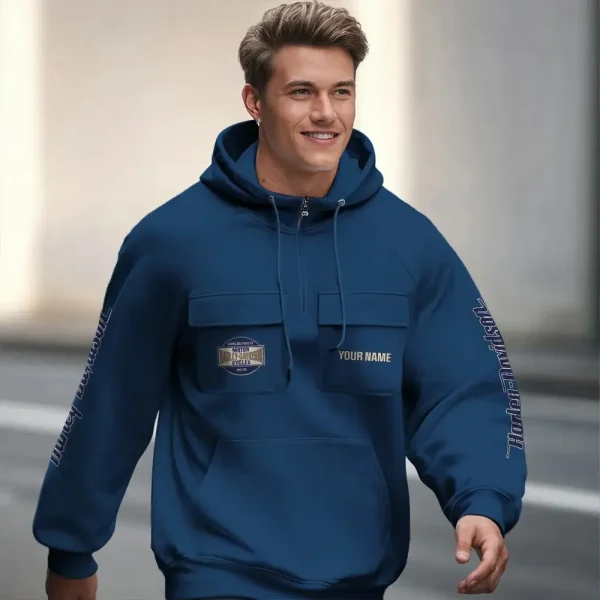 Harley Davidson New Collection Personalized Multi-Pockets Zip Hoodie - Image 5