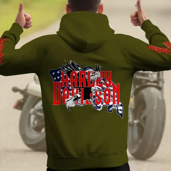 Harley Davidson New Collection Personalized Multi-Pockets Zip Hoodie - Image 2
