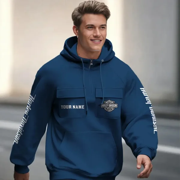 Harley Davidson New Collection Personalized Multi-Pockets Zip Hoodie - Image 2