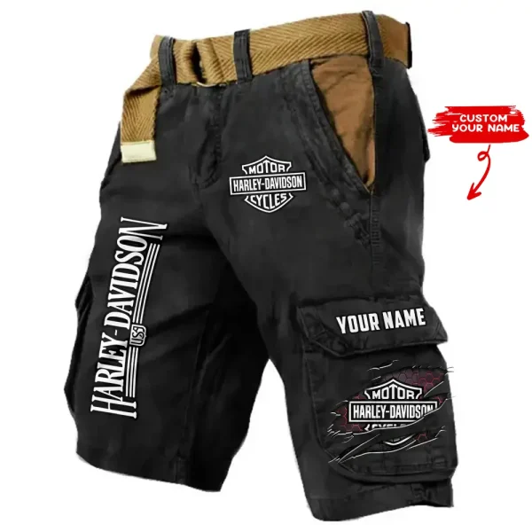 Harley Davidson Pocket Print Cargo Shorts trending 2025 (Belt Not Included) VDMCS033