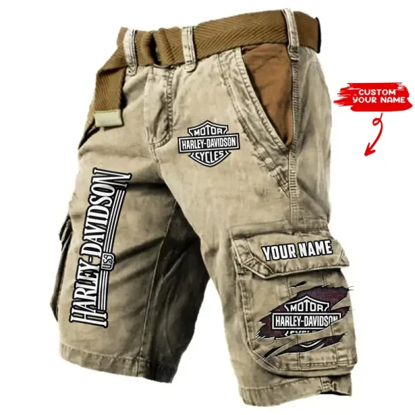 Harley Davidson Pocket Print Cargo Shorts trending 2025 (Belt Not Included) VDMCS033