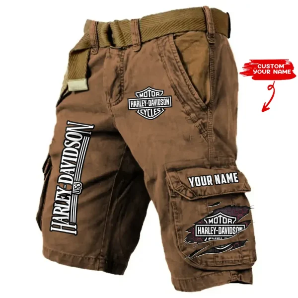 Harley Davidson Pocket Print Cargo Shorts trending 2025 (Belt Not Included) VDMCS033
