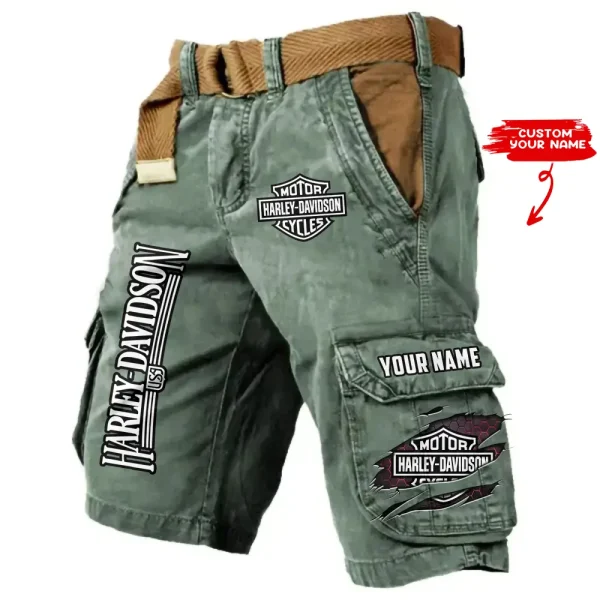 Harley Davidson Pocket Print Cargo Shorts trending 2025 (Belt Not Included) VDMCS033