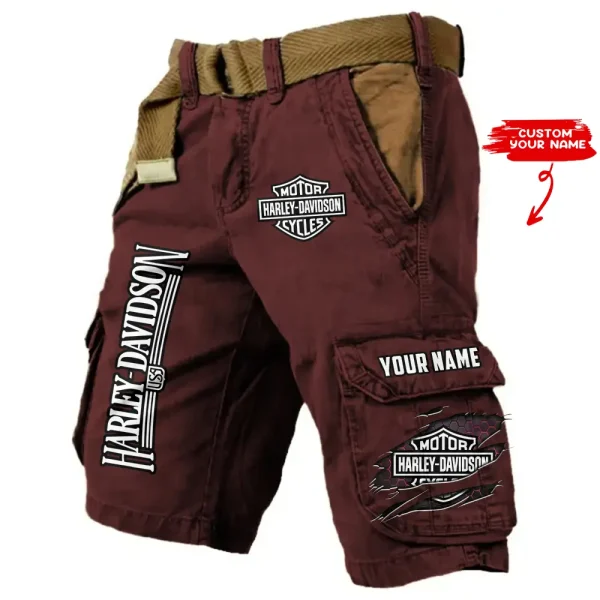 Harley Davidson Pocket Print Cargo Shorts trending 2025 (Belt Not Included) VDMCS033