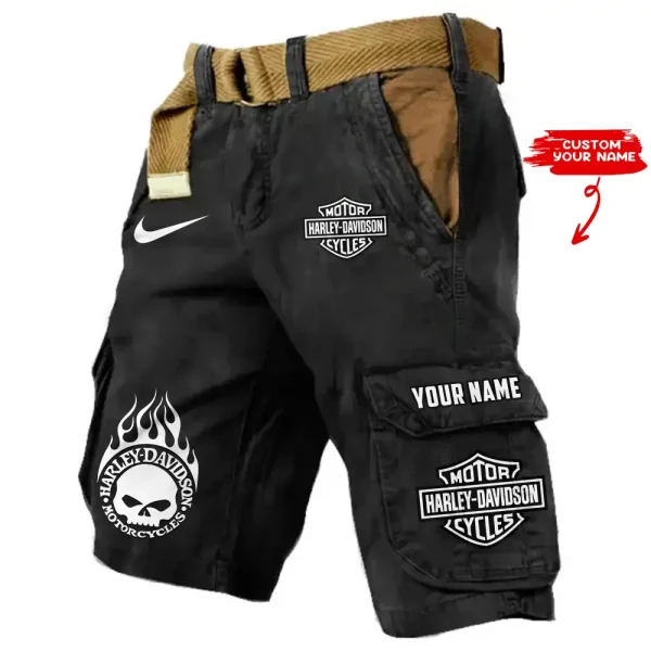 Harley Davidson Pocket Print Cargo Shorts trending 2025 (Belt Not Included) VDMCS035