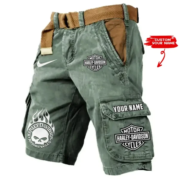 Harley Davidson Pocket Print Cargo Shorts trending 2025 (Belt Not Included) VDMCS035
