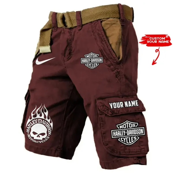 Harley Davidson Pocket Print Cargo Shorts trending 2025 (Belt Not Included) VDMCS035