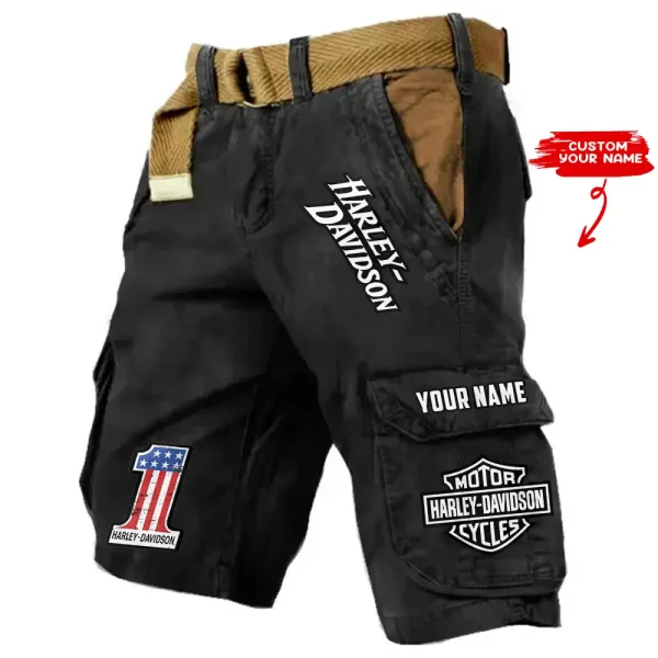 Harley Davidson Pocket Print Cargo Shorts trending 2025 (Belt Not Included) VDMCS036