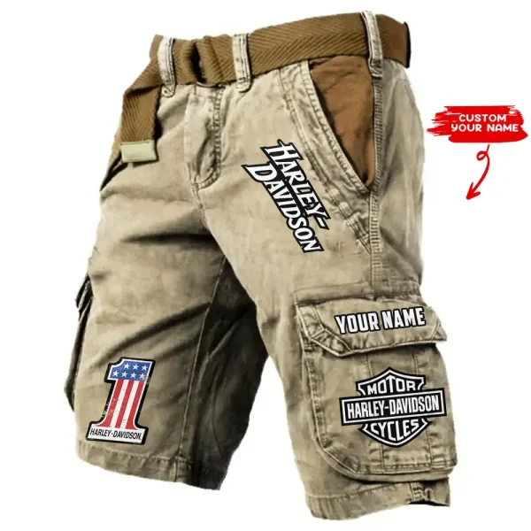 Harley Davidson Pocket Print Cargo Shorts trending 2025 (Belt Not Included) VDMCS036