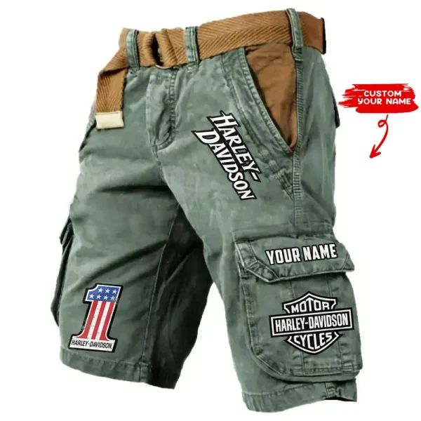 Harley Davidson Pocket Print Cargo Shorts trending 2025 (Belt Not Included) VDMCS036