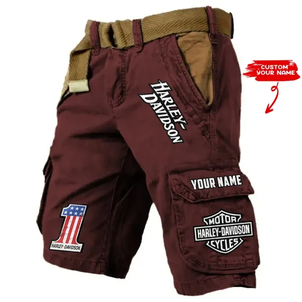 Harley Davidson Pocket Print Cargo Shorts trending 2025 (Belt Not Included) VDMCS036