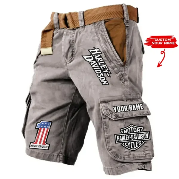 Harley Davidson Pocket Print Cargo Shorts trending 2025 (Belt Not Included) VDMCS036