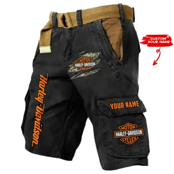 Harley Davidson Pocket Print Cargo Shorts trending 2025 (Belt Not Included) VDMCS037