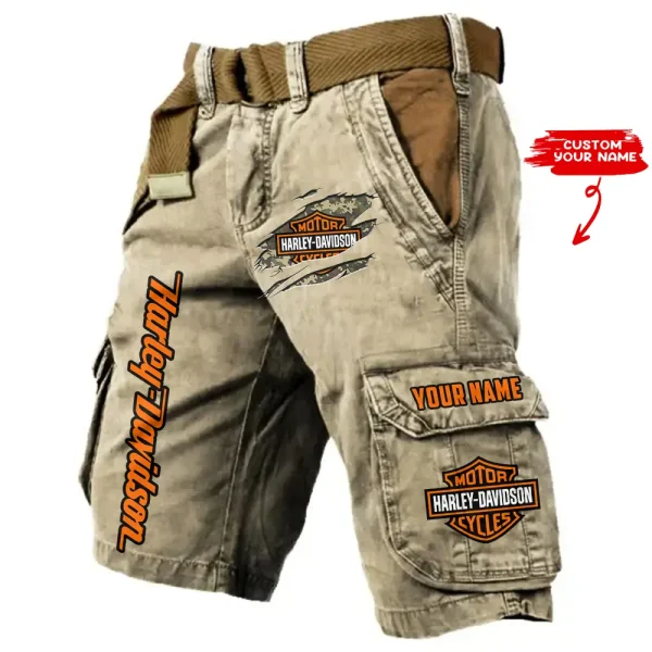 Harley Davidson Pocket Print Cargo Shorts trending 2025 (Belt Not Included) VDMCS037