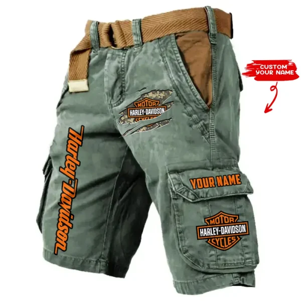 Harley Davidson Pocket Print Cargo Shorts trending 2025 (Belt Not Included) VDMCS037