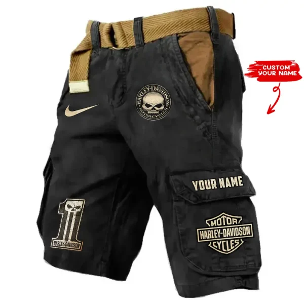 Harley Davidson Pocket Print Cargo Shorts trending 2025 (Belt Not Included) VDMCS039