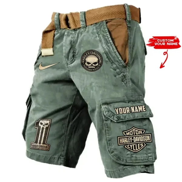 Harley Davidson Pocket Print Cargo Shorts trending 2025 (Belt Not Included) VDMCS039