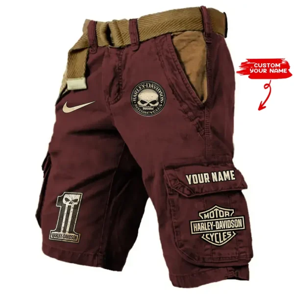Harley Davidson Pocket Print Cargo Shorts trending 2025 (Belt Not Included) VDMCS039