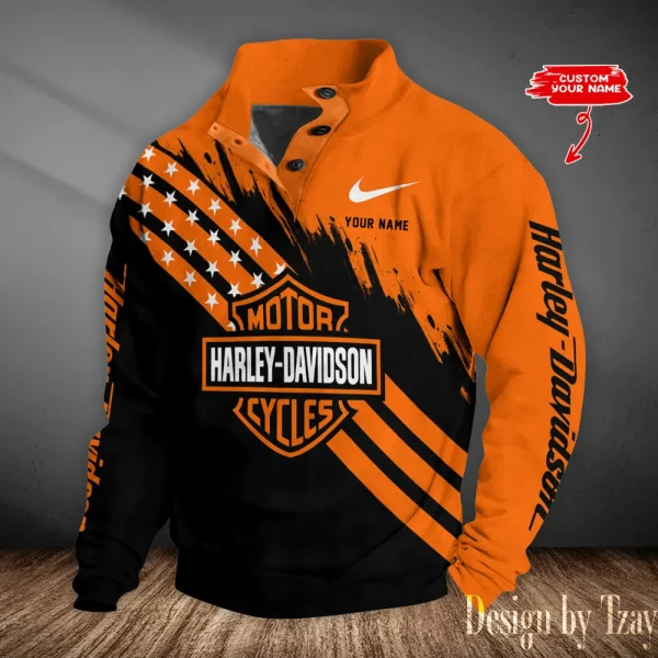 Harley Davidson Colorful Stand Collar Sweatshirt VDSPS221