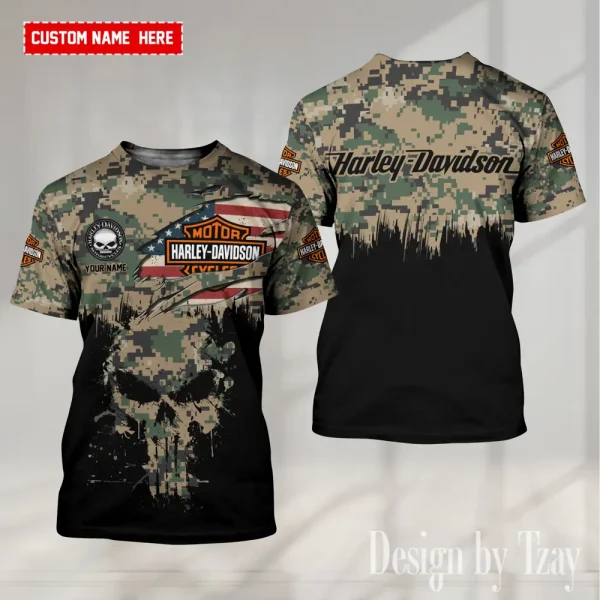 Harley Davidson Custom 3D Printed T-shirt Trending 2025 VDTS289