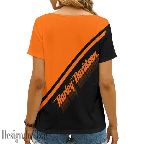 Harley Davidson Women's Swinging V-Neck Short Sleeve CBSWSVS002 - Image 2