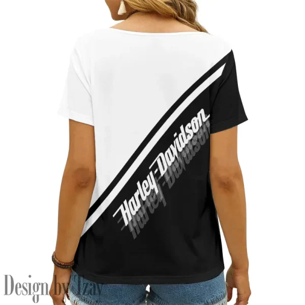 Harley Davidson Women's Swinging V-Neck Short Sleeve CBSWSVS003 - Image 2
