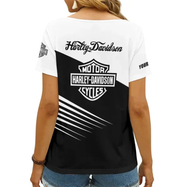 Harley Davidson Women's Swinging V-Neck Short Sleeve CBSWSVS006 - Image 2