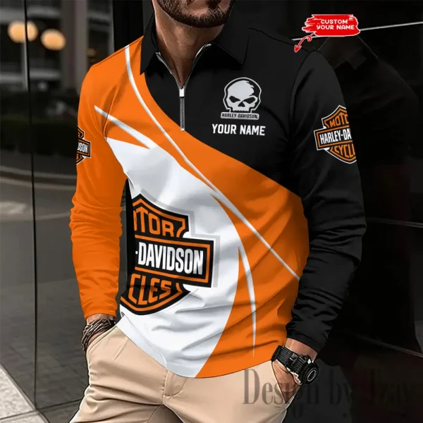 Harley Davidson Long Sleeve Polo Shirt New Design 2025 VDLSPS409