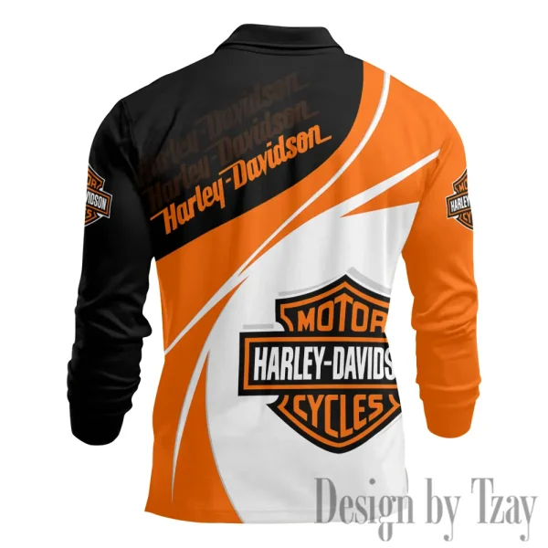 Harley Davidson Long Sleeve Polo Shirt New Design 2025 VDLSPS409 - Image 3