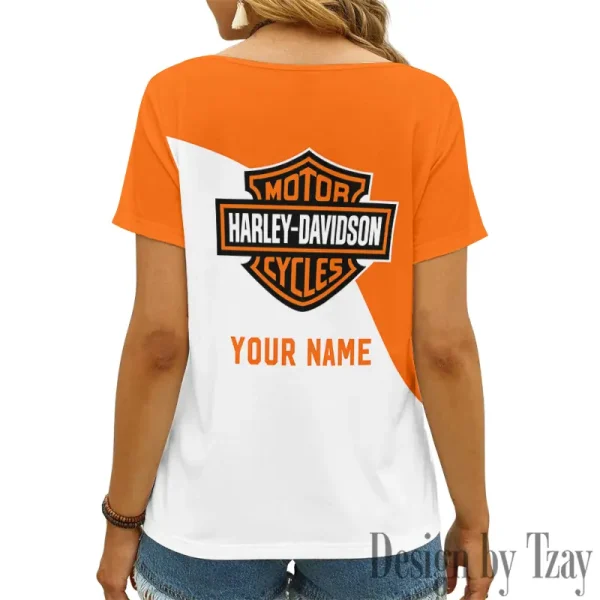 Harley Davidson Women's Swinging V-Neck Short Sleeve CBSWSVS008 - Image 2